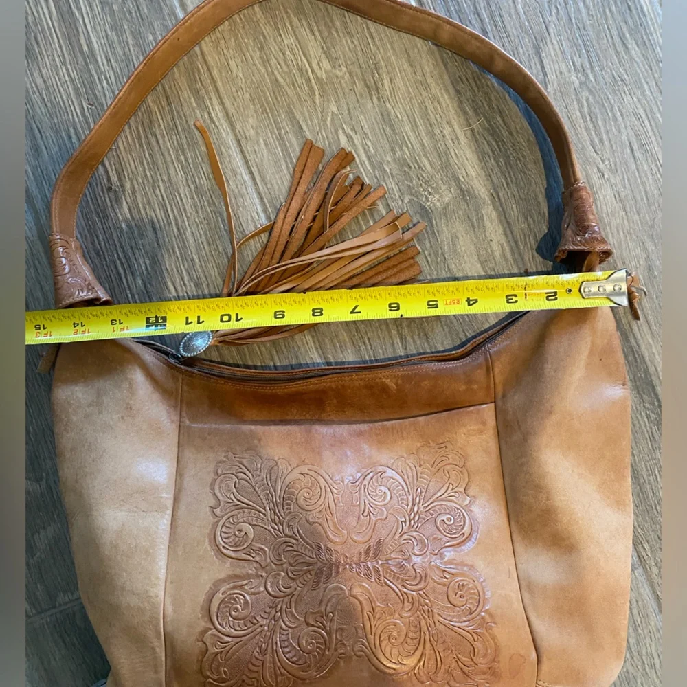 Creations by Lama Western Women’s Bag Brown Leather Fringe Pull